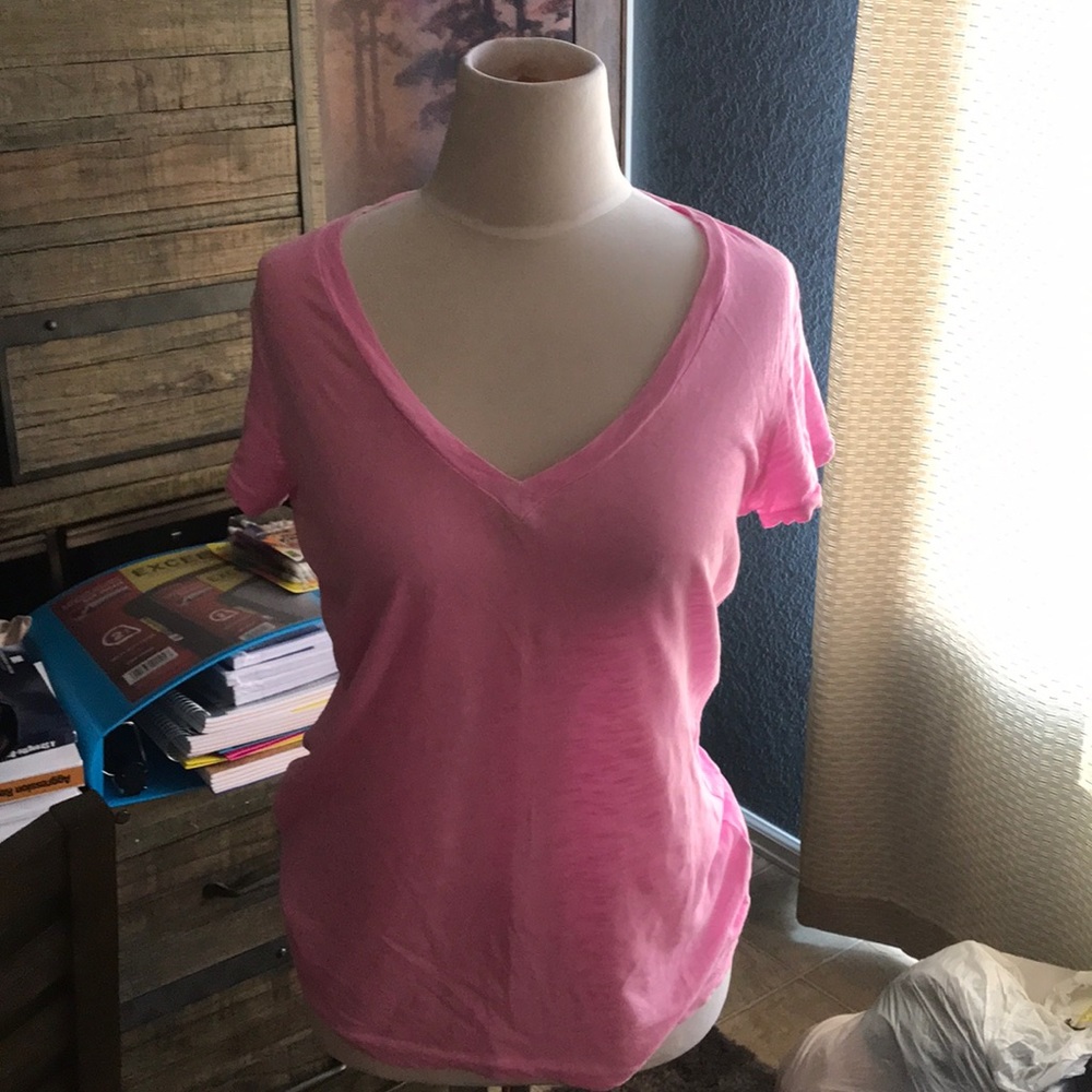J Crew Pink V Neck T-Shirt